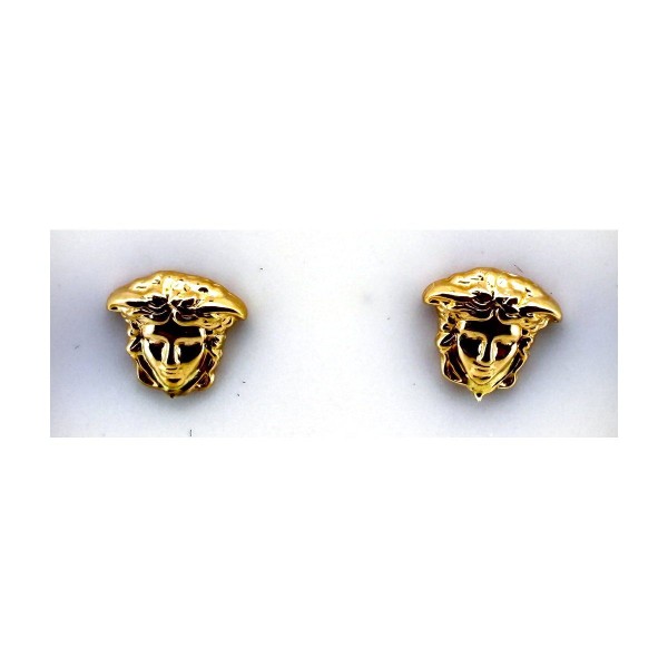 Pendientes cara medusa de oro 18k